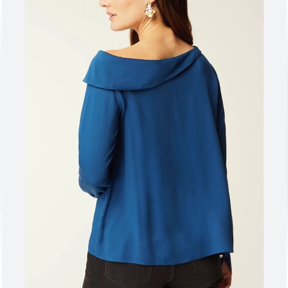 J. Jill Women’s Soft Luxe One-Shoulder Blouse Top Royal Blue Size XL NWT - Picture 2 of 11